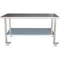 Sportsman Stainless Steel Work Table with Casters 24" x 72" SSWTWC72
